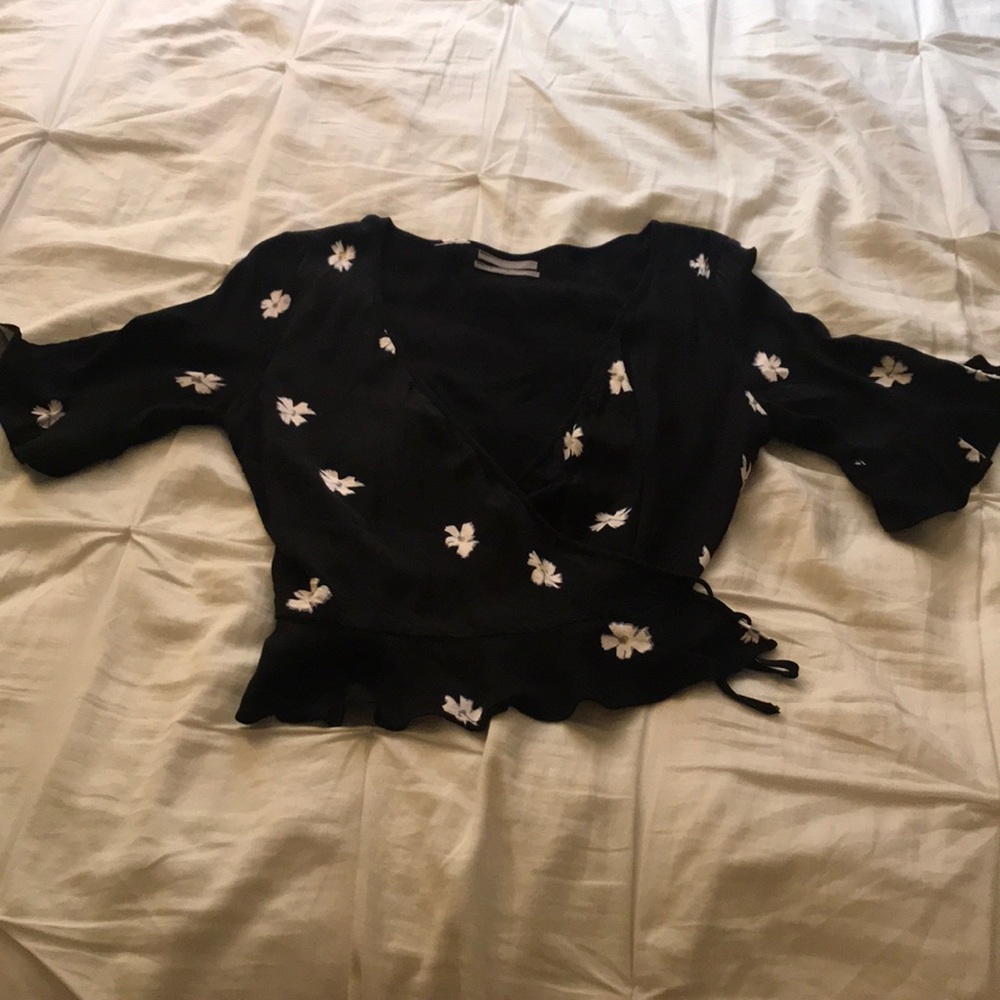 Floral wrap top